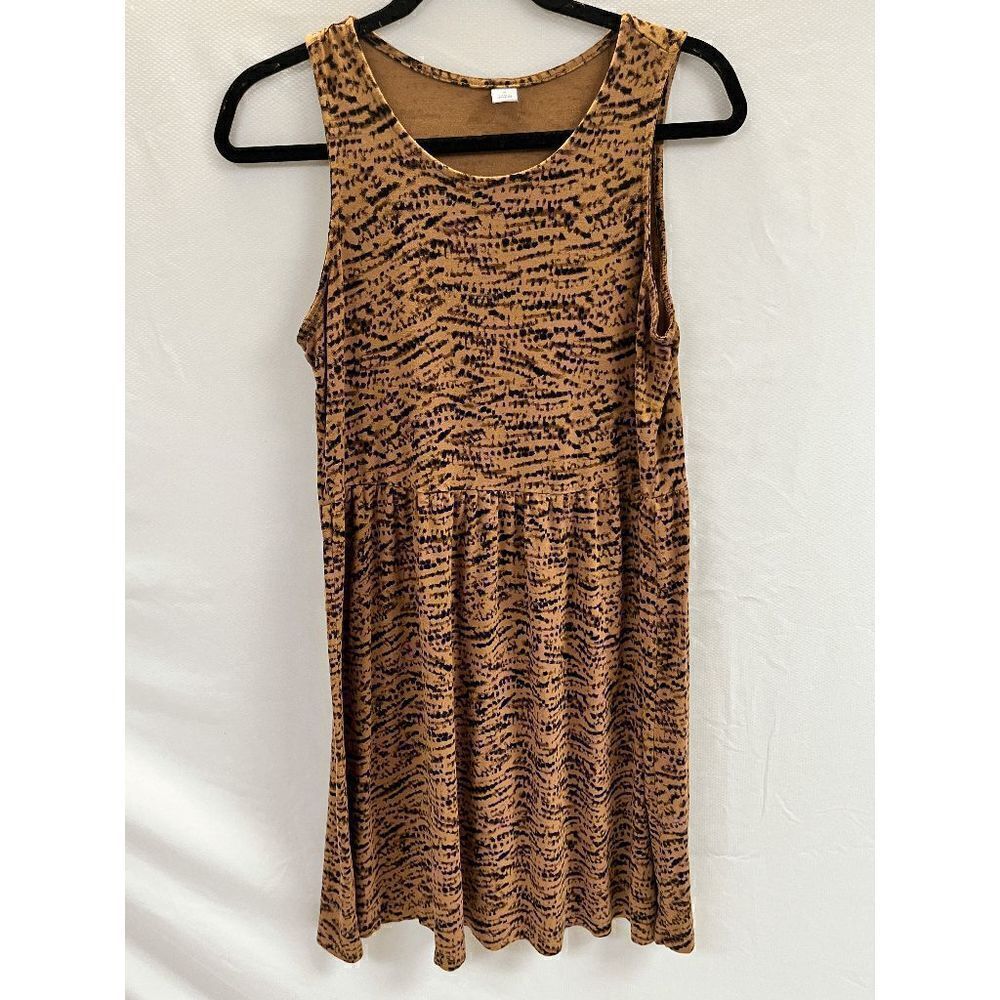 Old Navy Womens Crew neck Mini A-line Summer Tank Dress Brown Medium Brown